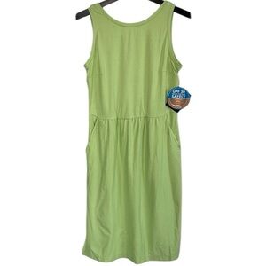 NWT Columbia PFG | UPF Lime Green Sleeveless Dress Pockets Midi Length